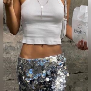 Danielle guizio low rise Pailette skirt medium